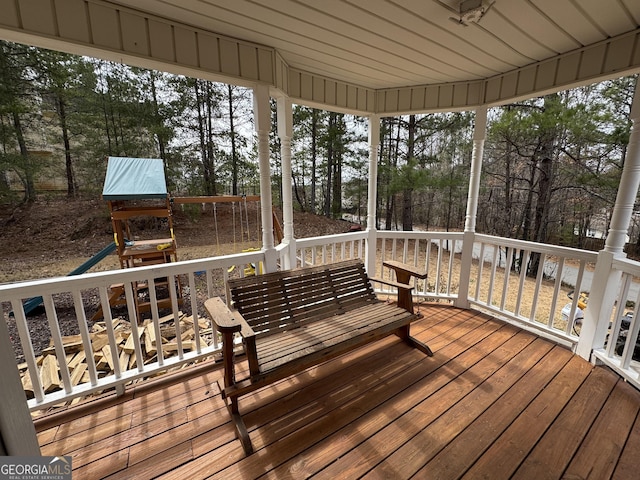 view of wooden deck