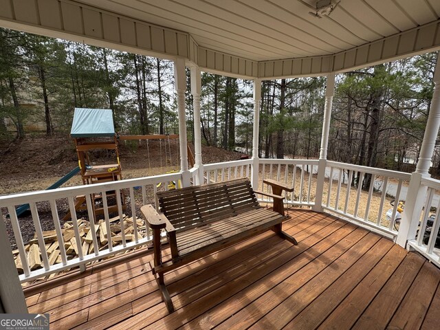 31 Wyngate Ct, Dallas, GA 30157 - view of wooden terrace