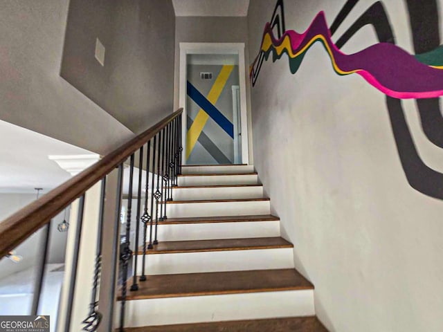 stairs featuring visible vents