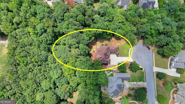 bird's eye view with a residential view