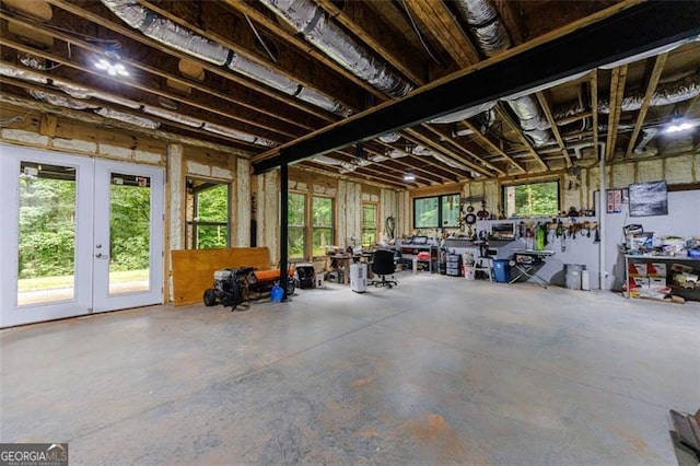 interior space with french doors