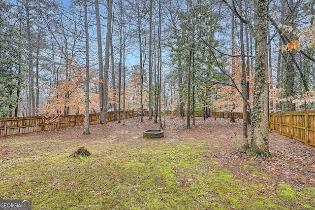 view of yard with fence