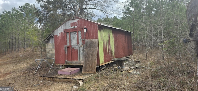 view of shed