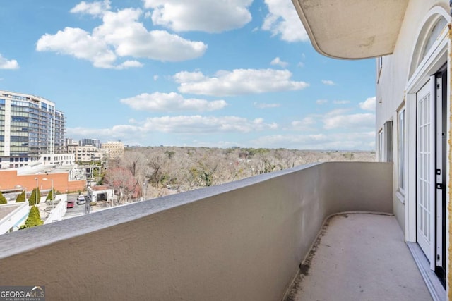 balcony featuring a view of city