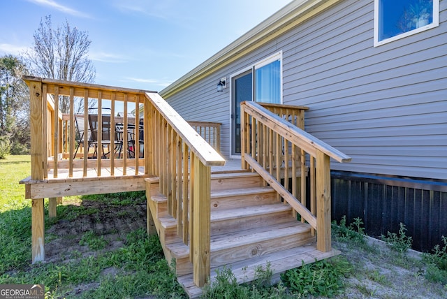 4159 Folks Dr, Blackshear, GA 31516 - wooden terrace with stairway