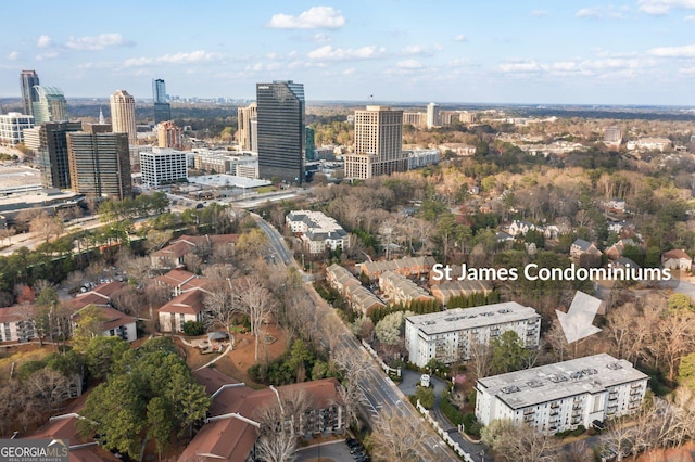 aerial view with a view of city