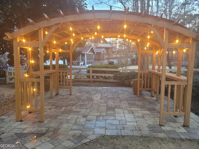 view of patio with a pergola