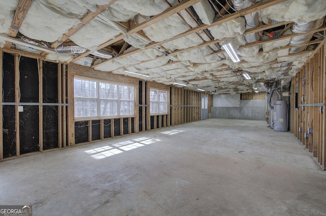 basement with water heater