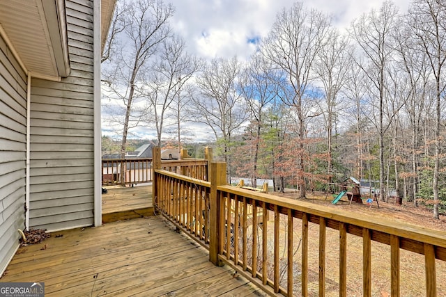 95 Volunteer Ln, Murphy, NC 28906 - wooden deck featuring a playground