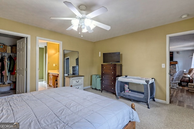 95 Volunteer Ln, Murphy, NC 28906 - bedroom with a ceiling fan, a closet, carpet, baseboards, and a spacious closet