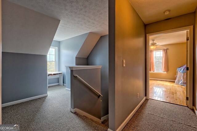 95 Volunteer Ln, Murphy, NC 28906 - hall featuring baseboards, an upstairs landing, and a textured ceiling
