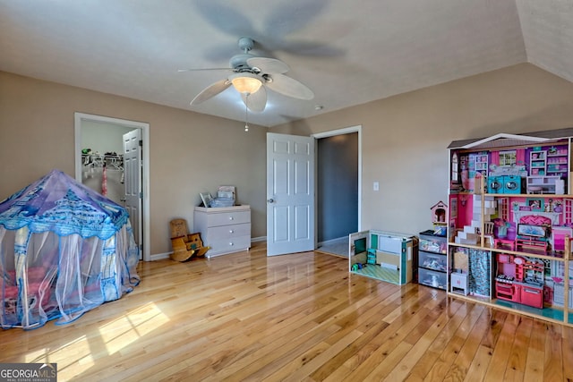 95 Volunteer Ln, Murphy, NC 28906 - rec room with wood-type flooring and ceiling fan