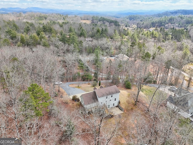 95 Volunteer Ln, Murphy, NC 28906 - drone / aerial view with a mountain view and a wooded view