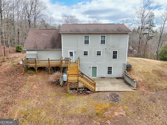 95 Volunteer Ln, Murphy, NC 28906 - rear view of property with a patio area, stairway, and a deck
