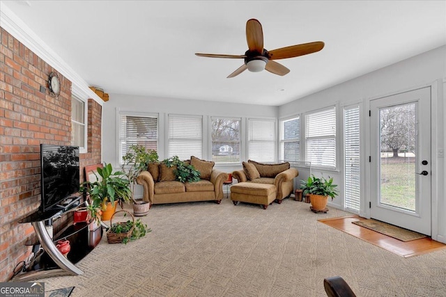 25 Wesley Trce SE, Cartersville, GA 30120 - sunroom with a ceiling fan