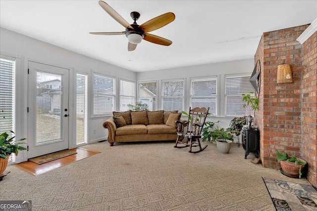25 Wesley Trce SE, Cartersville, GA 30120 - sunroom featuring a ceiling fan