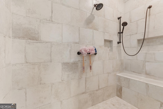 details with tiled shower