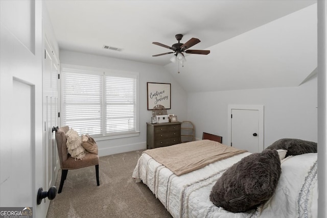 408 Davis St, Monroe, GA 30655 - carpeted bedroom featuring lofted ceiling and a ceiling fan