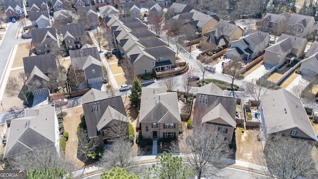 aerial view with a residential view