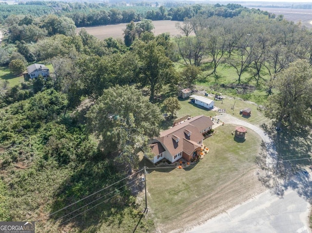 drone / aerial view with a rural view