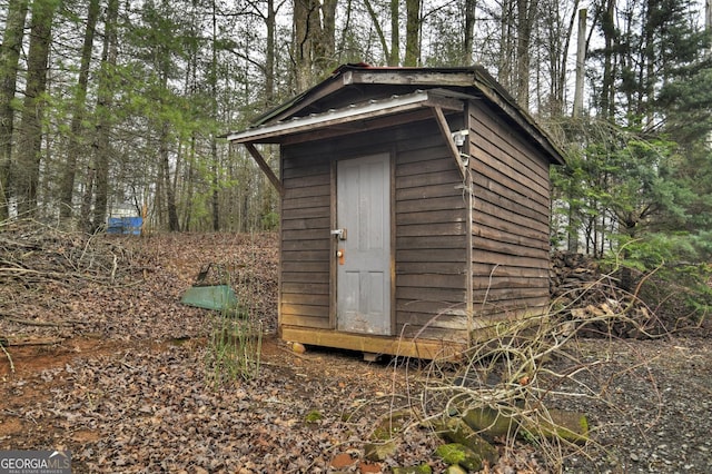 view of shed