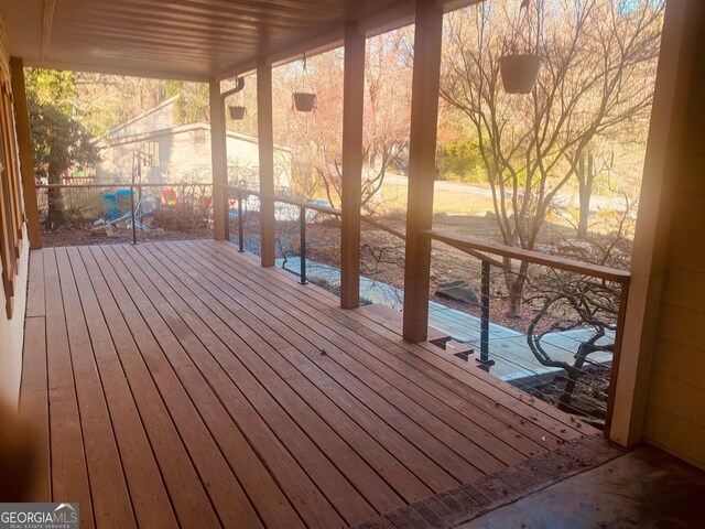 wooden deck with fence