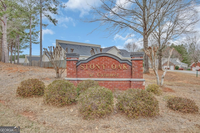 view of community sign