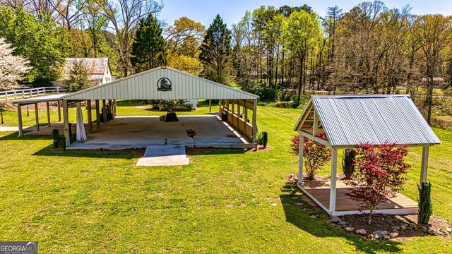 view of yard with a gazebo