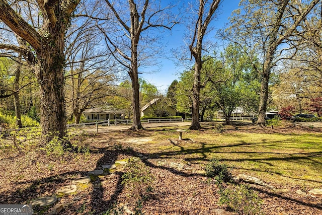 view of yard featuring fence