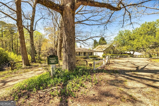 exterior space featuring fence