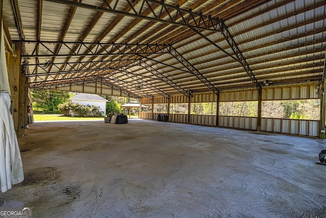 garage featuring metal wall