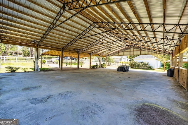 view of car parking with a covered structure and a carport