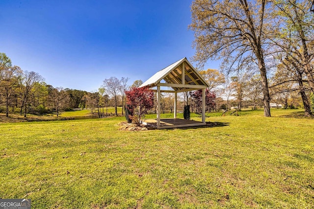 view of yard featuring a gazebo