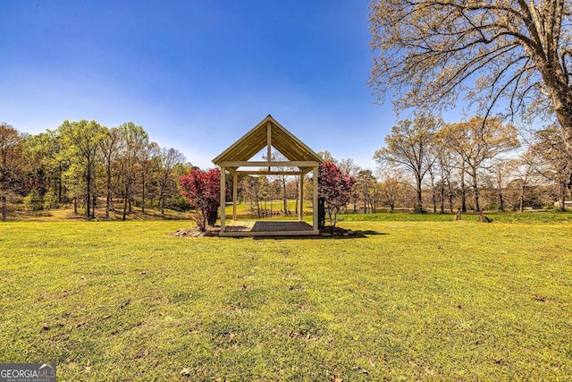 view of yard with a gazebo