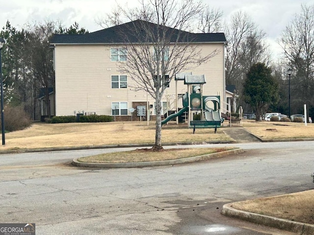 view of community jungle gym