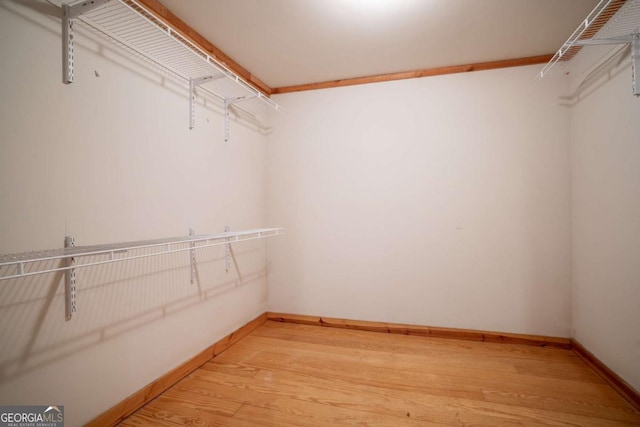 walk in closet featuring light wood-style floors