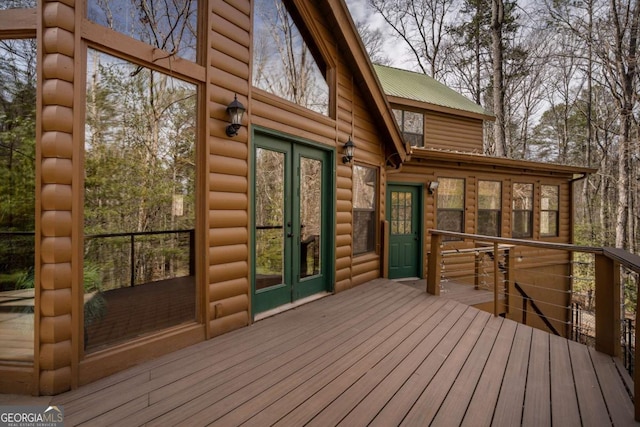 deck with french doors