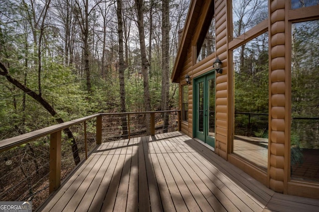 deck with french doors