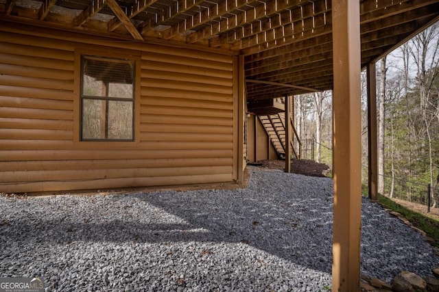 view of patio / terrace with stairs