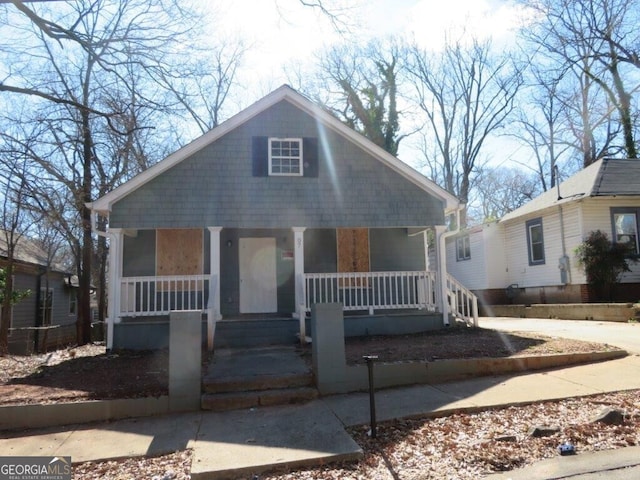 bungalow with covered porch