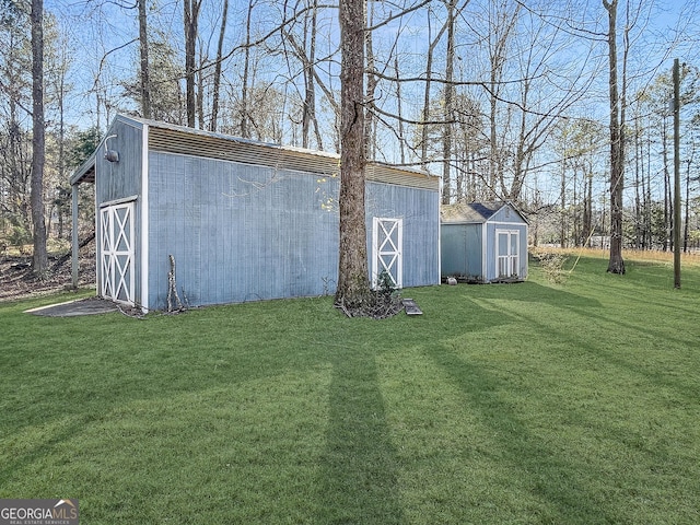 view of shed