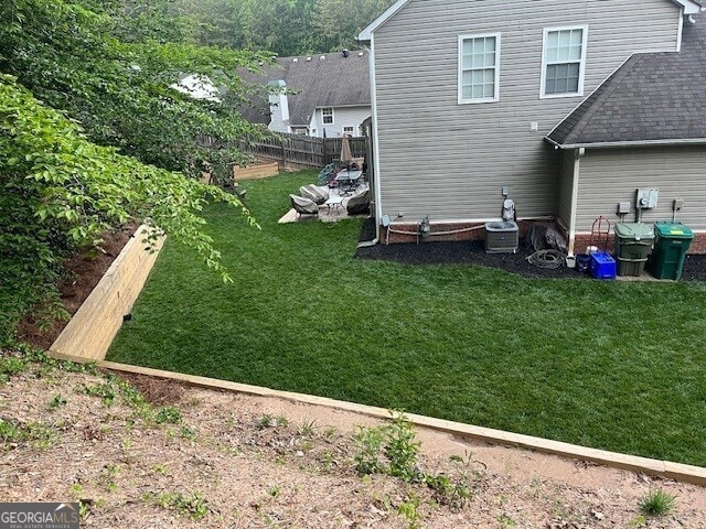 view of yard with fence