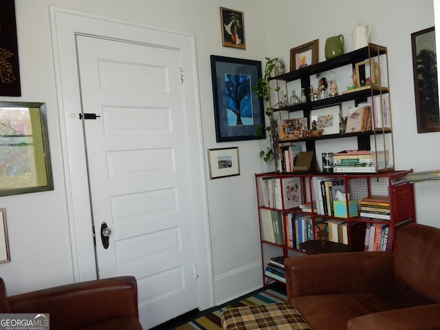 living area with baseboards