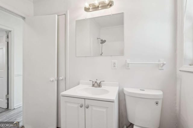 bathroom featuring toilet and vanity