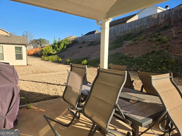 view of patio featuring a fenced backyard