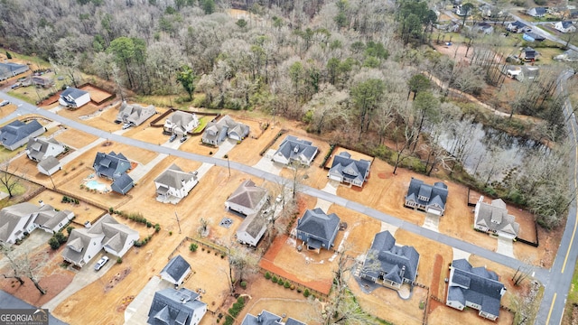 bird's eye view with a residential view