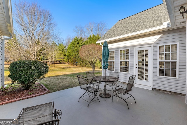 view of patio featuring outdoor dining space