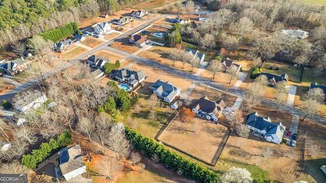 aerial view with a residential view