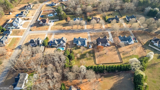 drone / aerial view with a residential view