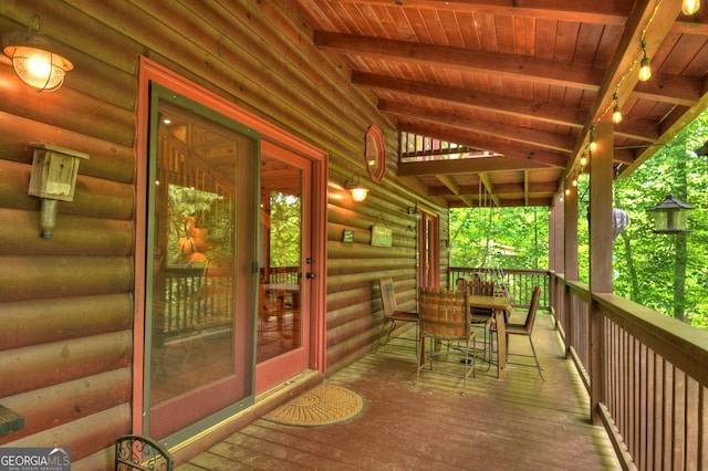 view of wooden deck